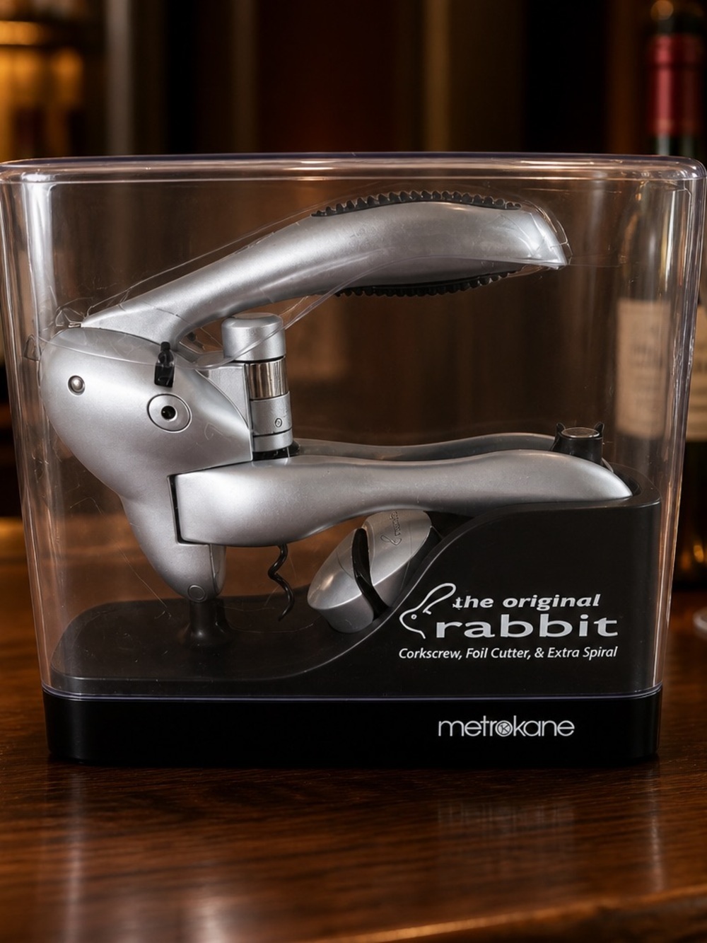Metro Rabbit Corkscrew with Silver and Black Handles